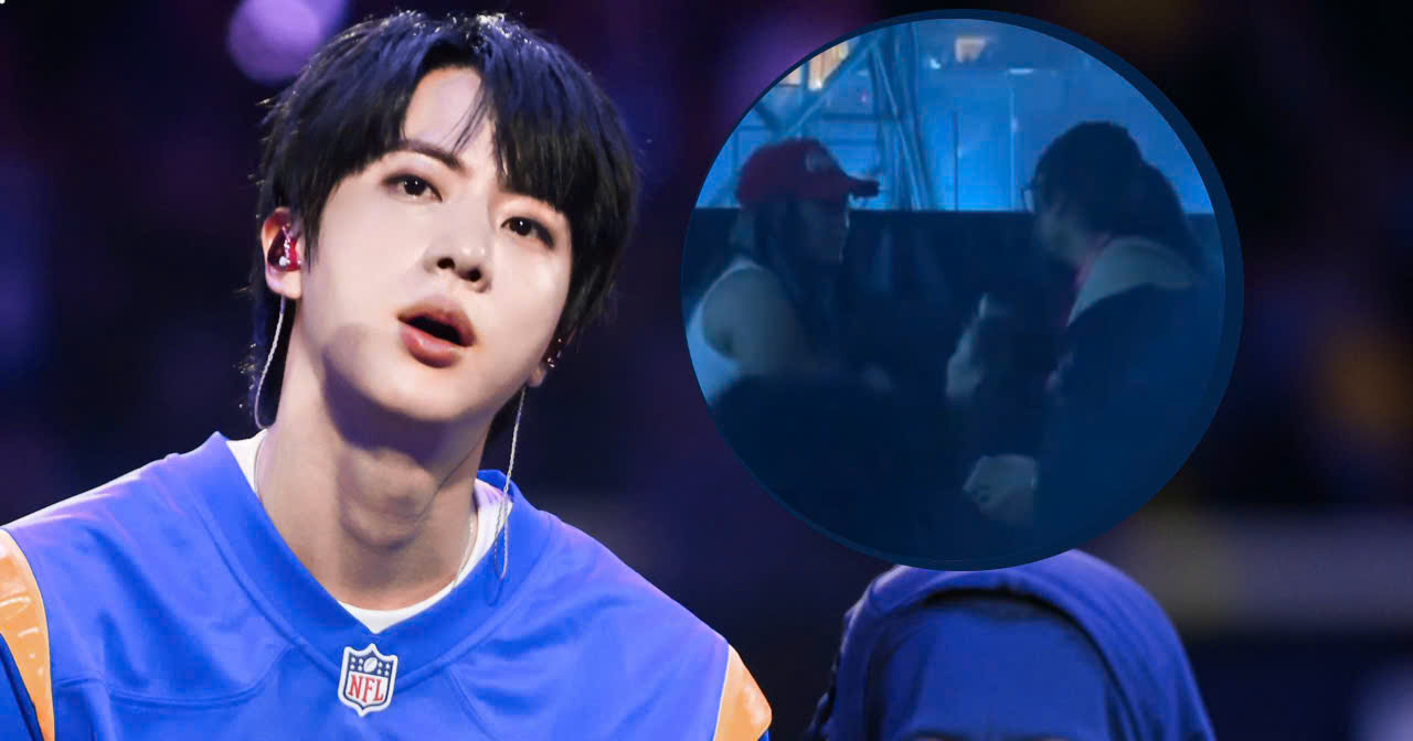 Jin Had to Remind 2 Girls After They Sprayed Him With Water Guns at Today Concert
