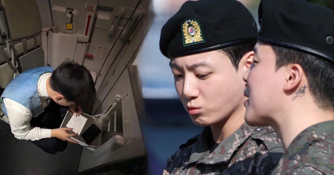A Fanboy Being Cabin Crew Earns Praises For His Respect Towards Jimin & Jungkook On The Flight