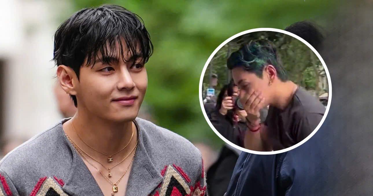 V Turns Heads In Paris With New Eyebrow Slit & Hair Color